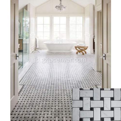 Lantai marmer pola inlay batu mosaik untuk kamar mandi